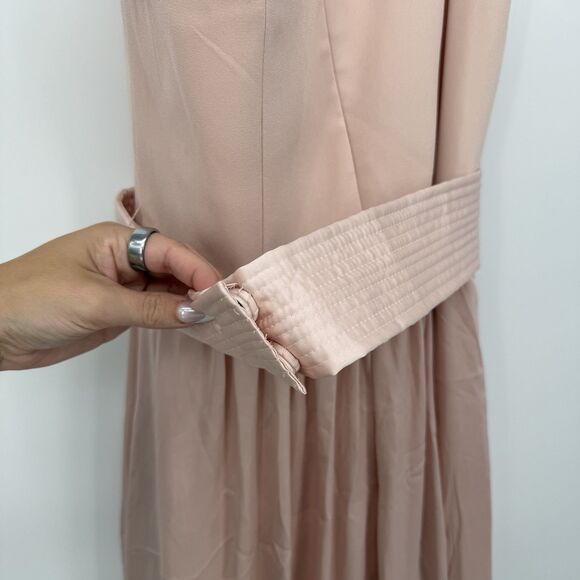 White by Vera Wang Pink One Shoulder Formal Bridesmaids Dress Size 4 Event - Picture 7 of 13